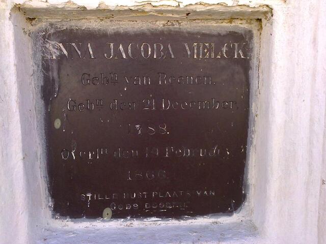 MELCK Anna Jacoba nee VAN REENEN 1788-1860