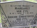 ZYL Gideon Christoffel, van 1922-1981 & Margaret 1930-1974