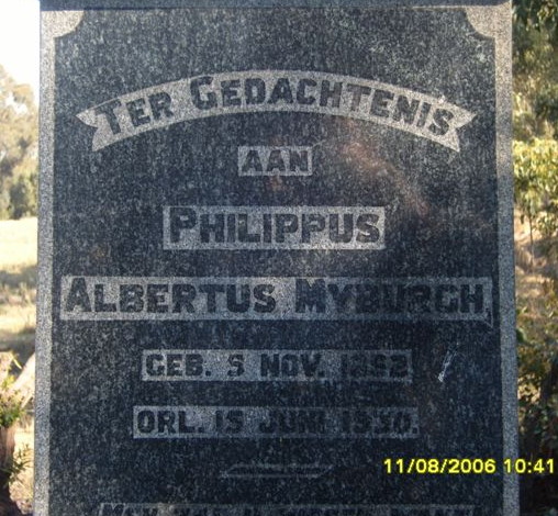 MYBURGH Philippus Albertus 1892-1930