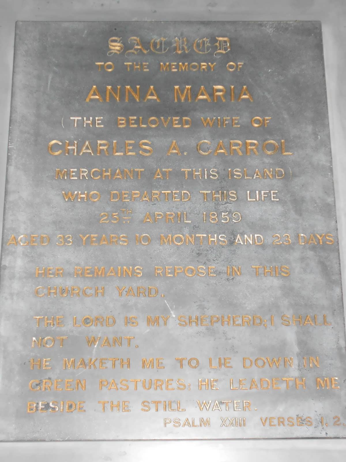 CARROL Anna Maria -1859
