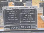 MERWE Louis J., van der 1913-1969 & Hendriena Petronella STEYN 1921-1972