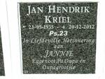 KRIEL Jan Hendrik 1935-2012