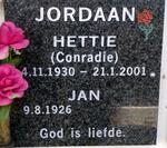 JORDAAN Jan 1926- & Hettie CONRADIE 1930-2001