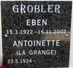 GROBLER Eben 1922-2002 & Antoinette LA GRANGE 1924-