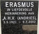 ERASMUS A.H.V. 1921-2002