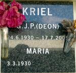 KRIEL G.J.P. 1930-2005 & Maria 1930-