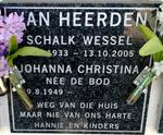 HEERDEN Schalk Wessel 1933-2005 & Johanna Christina DE BOD 1949-