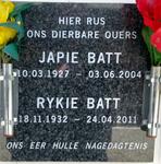 BATT Japie 1927-2004 & Rykie 1932-2011