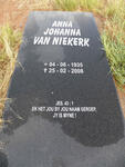 NIEKERK Anna Johanna, van 1935-2008