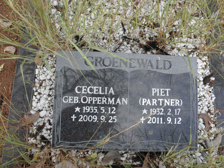 GROENEWALD Piet 1932-2011 & Cecelia OPPERMAN 1935-2009