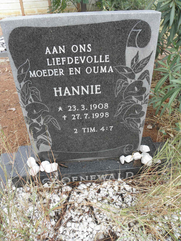 GROENEWALD Hannie 1908-1998