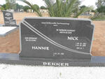 BEKKER Nick 1923-2006 & Hannie 1929-