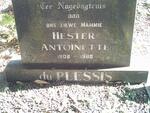 PLESSIS Hester Antoinette, du 1908-1988