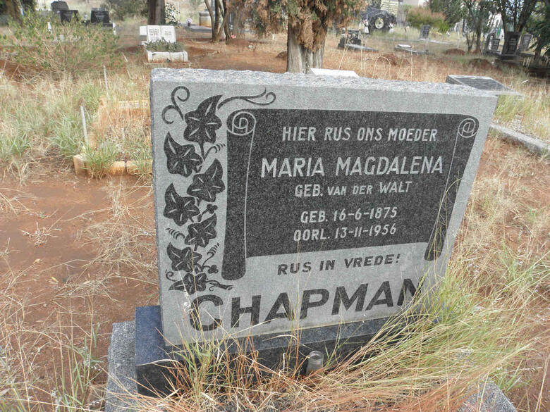 CHAPMAN Maria Magdalena nee van der WALT 1875-1956