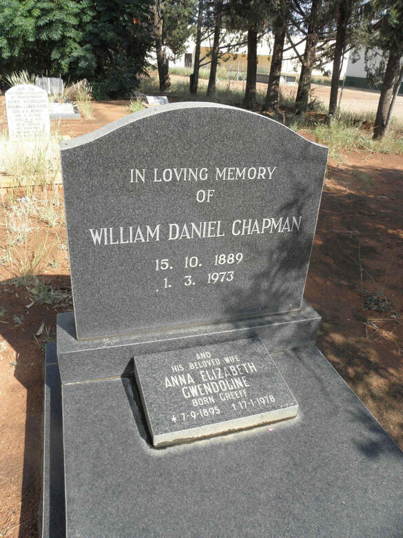CHAPMAN William Daniel 1889-1973 & Anna Elizabeth Gwendoline GREEFF 1895-1978