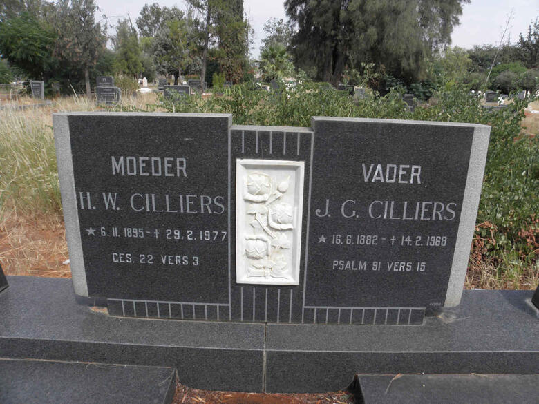 CILLIERS J.G. 1882-1968 & H.W. 1895-1977