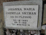 SNYMAN Johanna Maria Cornelia nee DU PLESSIS 1880-1912