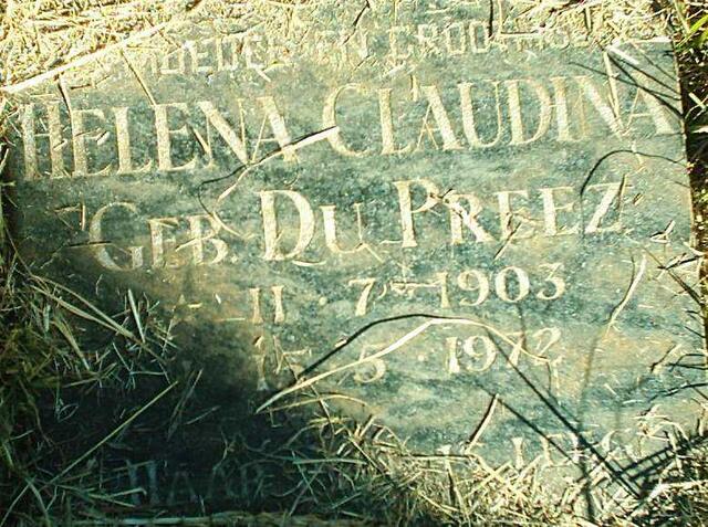 MOLLER Helena Claudina nee DU PREEZ 1903-1972