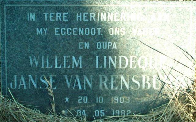 RENSBURG Willem Lindeque, Janse van 1908-1982