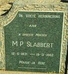 SLABBERT M.P. 1871-1962