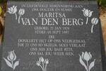 BERG Maritsa, van den 1979-1997