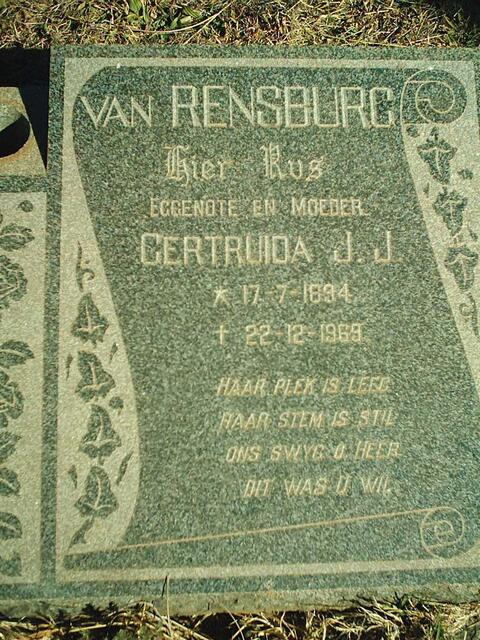 RENSBURG Gertruida J.J., van 1894-1969