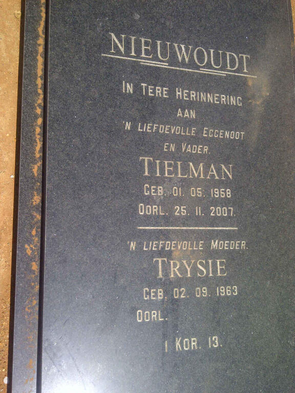 NIEUWOUDT Tielman 1958-2007 & Trysie 1963-