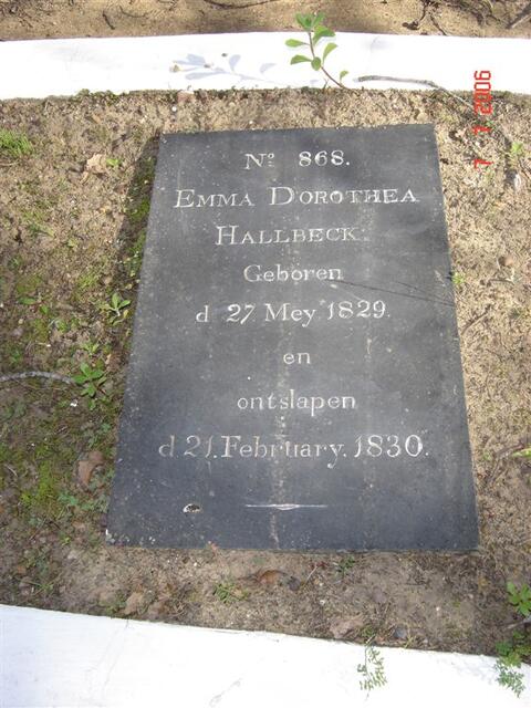 HALLBECK Emma Dorothea 1829-1830