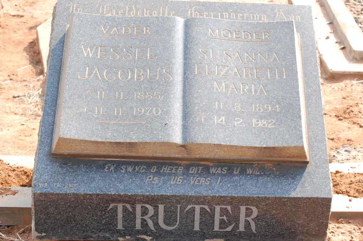 TRUTER Wessel Jacobus 1885-1970 & Susanna Elizabeth Maria 1894-1982