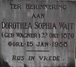 WAIT Dorothea Sophia nee WAGNER 1870-1958