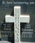 SCHOONRAAD David Marthinus 1914-1997 & Susanna Johanna 1918-2004