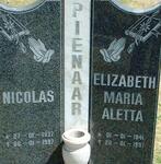 PIENAAR Nicolas 1937-1997 & Elizabeth Maria Aletta 1941-1997