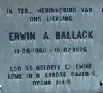 BALLACK Erwin A. 196?-1996