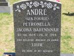ANDRÉ Petronella Jacoba Barendinah nee FOURIE 1924-1994