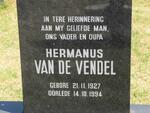 VENDEL Hermanus, van de 1927-1994