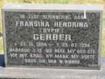 GERBER Fransina Hendrina 1904-1994