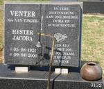 VENTER Hester Jacoba nee VAN TONDER 1924-2000