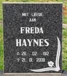 HAYNES Freda 1912-2000