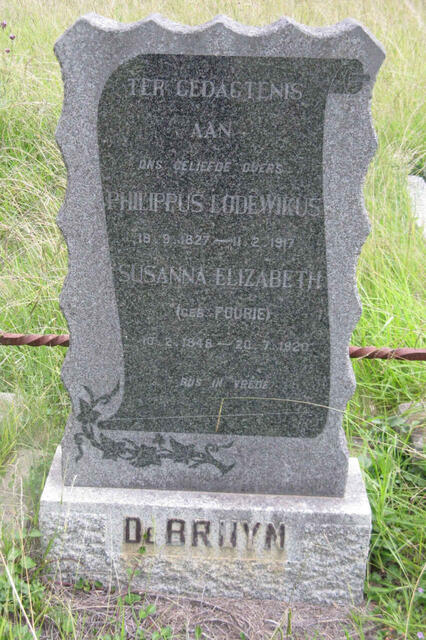 BRUYN Philippus Lodewikus, de 1827-1917 & Susanna Elizabeth FOURIE 1848-1920