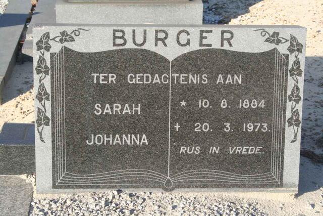 BURGER Sarah Johanna 1884-1973