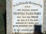 VILJOEN Martha Alida Rabe nee VAN DER MERWE -1937