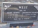 WEST Henry Nesbitt 1888-1953 & Magdalena Elizabeth OTTO 1906-1990