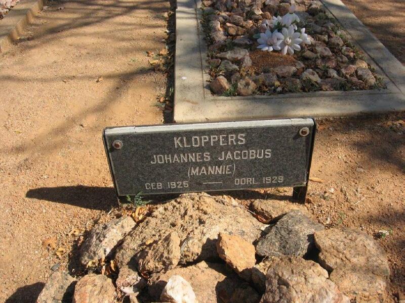 KLOPPERS Johannes Jacobus 1925-1929