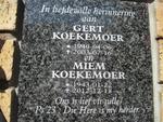 KOEKEMOER Gert 1940-2003 & Miem 1943-2012