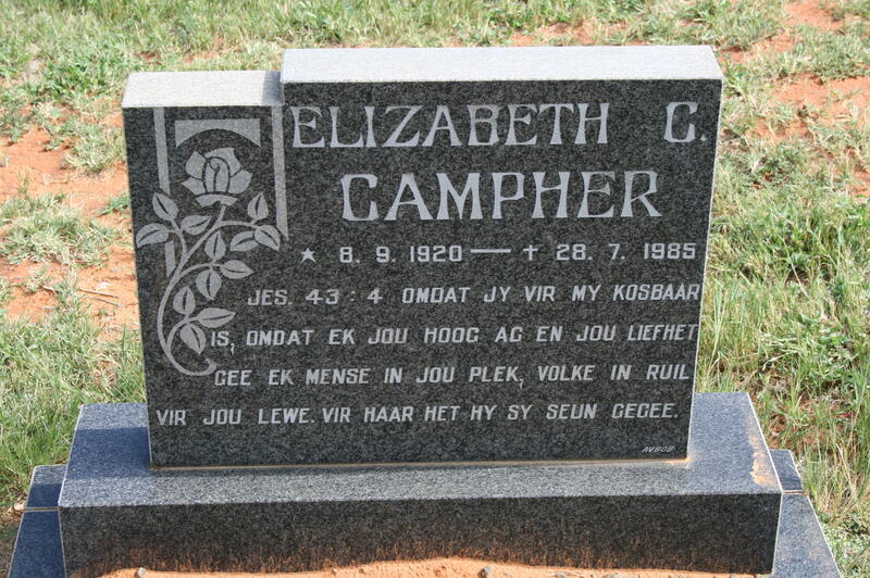 CAMPHER Elizabeth C. 1920-1985