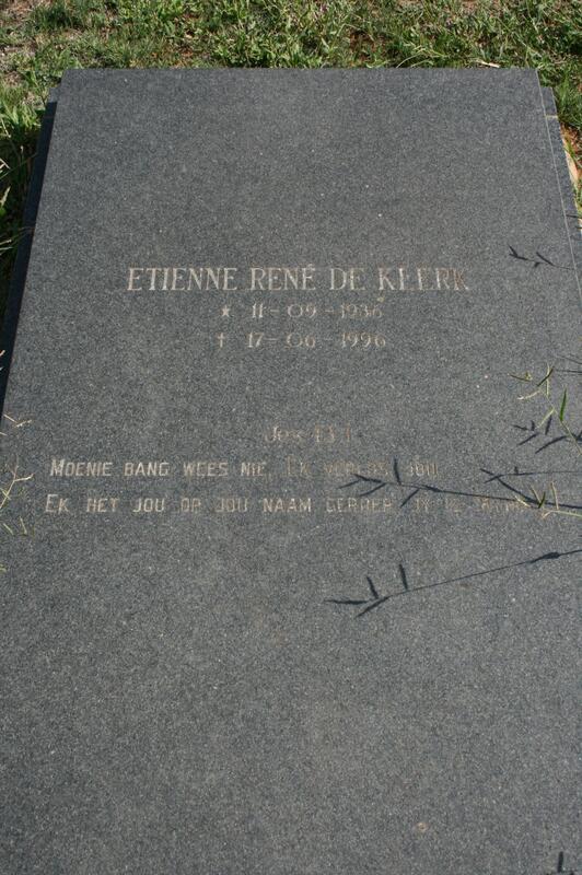 KLERK Etienne Rene, de 1936-1996