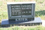 KRIEK Wessel Jacobus Herbst 1919-2002 & Catharina Elizabeth 1922-