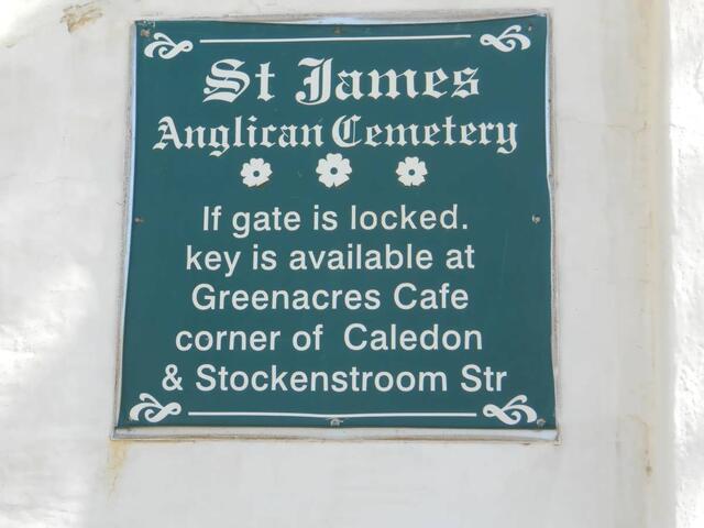 2. Plaque at the entrance - St James' Anglican Church cemetery