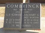 COMBRINCK G.F. 1907-1980 & Zachary G. BURGER 1902-1980