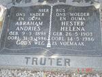 TRUTER Abraham Andries 1898-1986 & Hester Helena 1903-1986